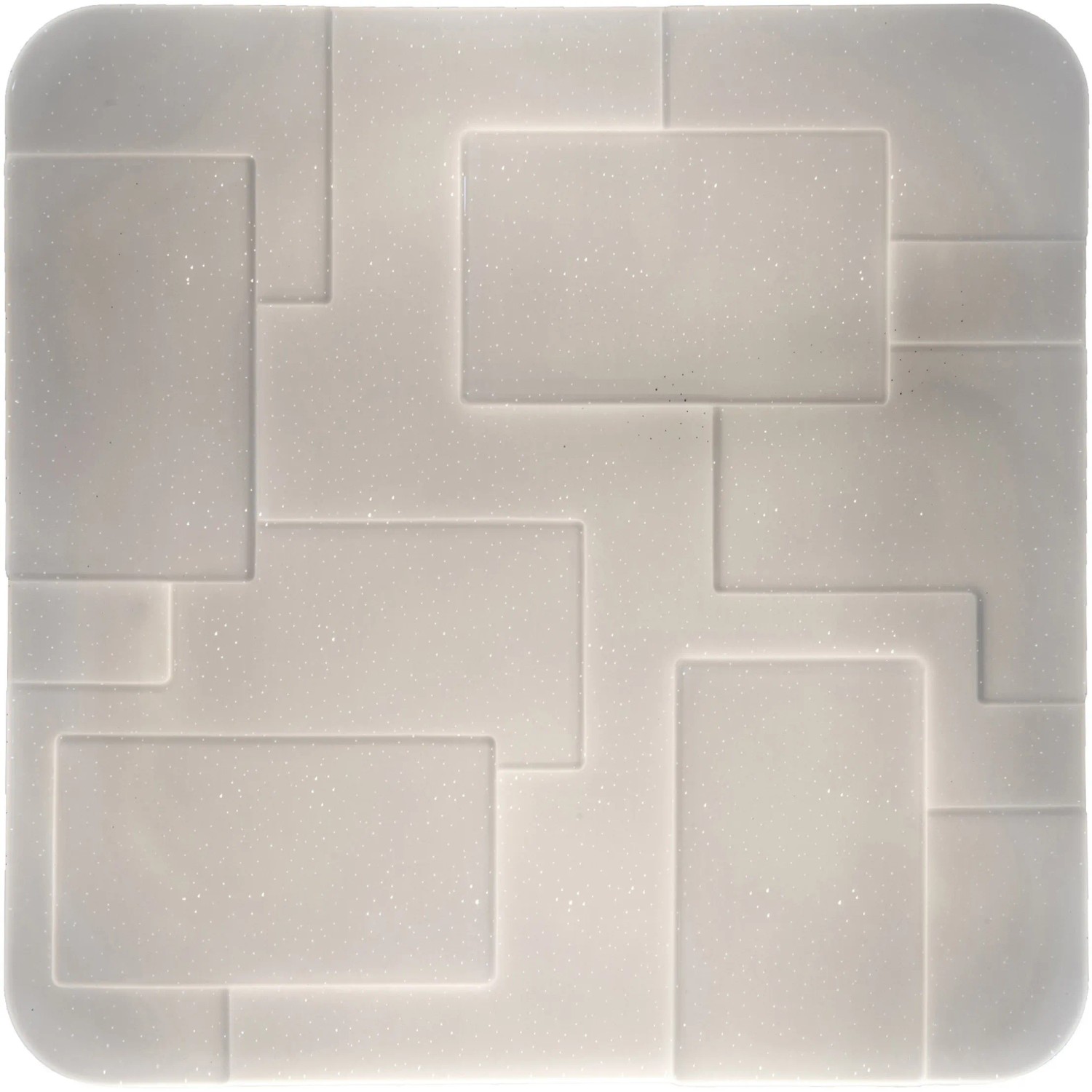 Quadratische LED-Deckenleuchte Luxor mit Kristalleffekt, 54x54 cm, für Wohnräume.