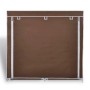 Brauner vidaXL Schuhschrank mit Stoffabdeckung, 115x28x110 cm. Schuhkommode mit Reißverschluss.