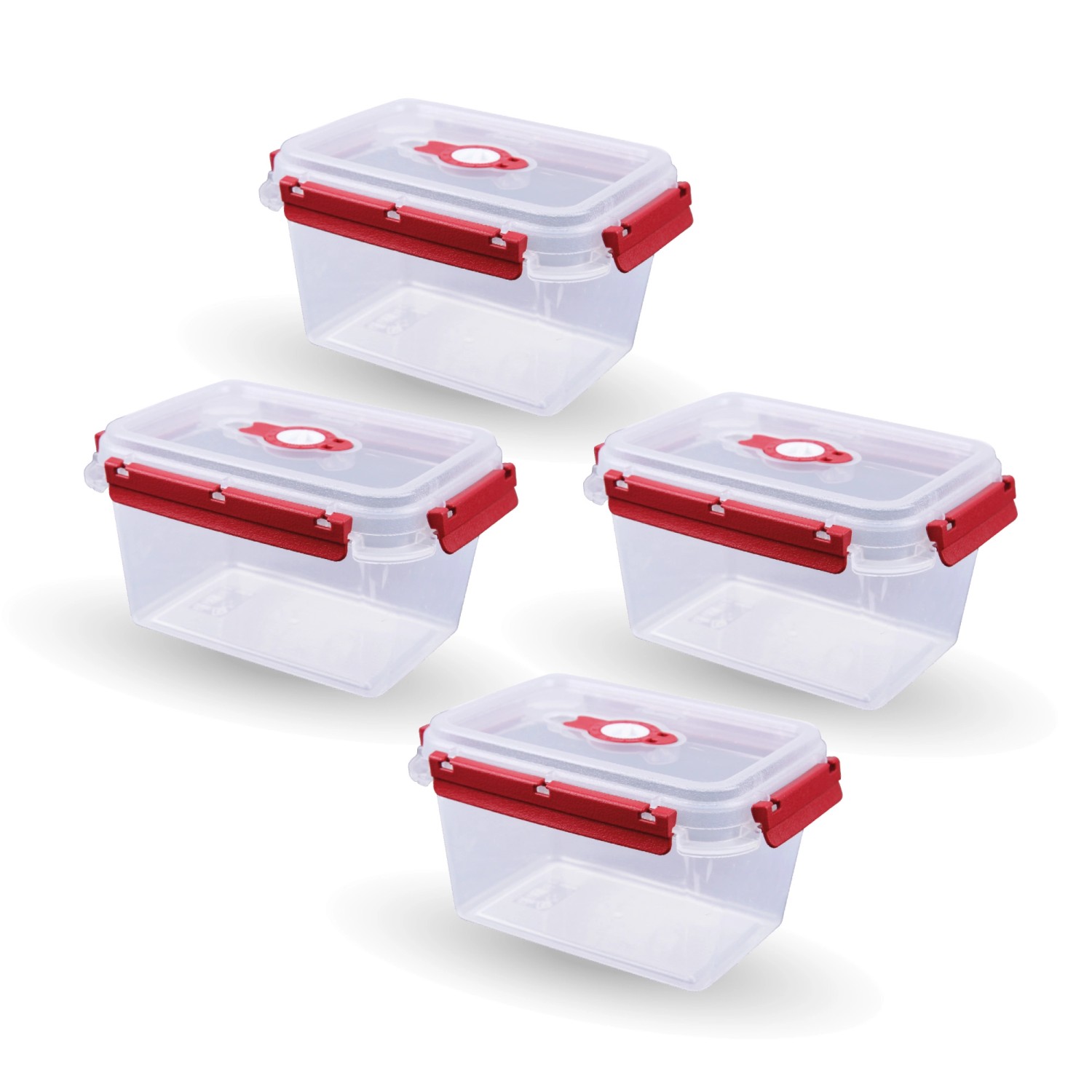 Bestlivings Frischhaltebox 1,5L Lunchbox Im Set Rot 4er Pack