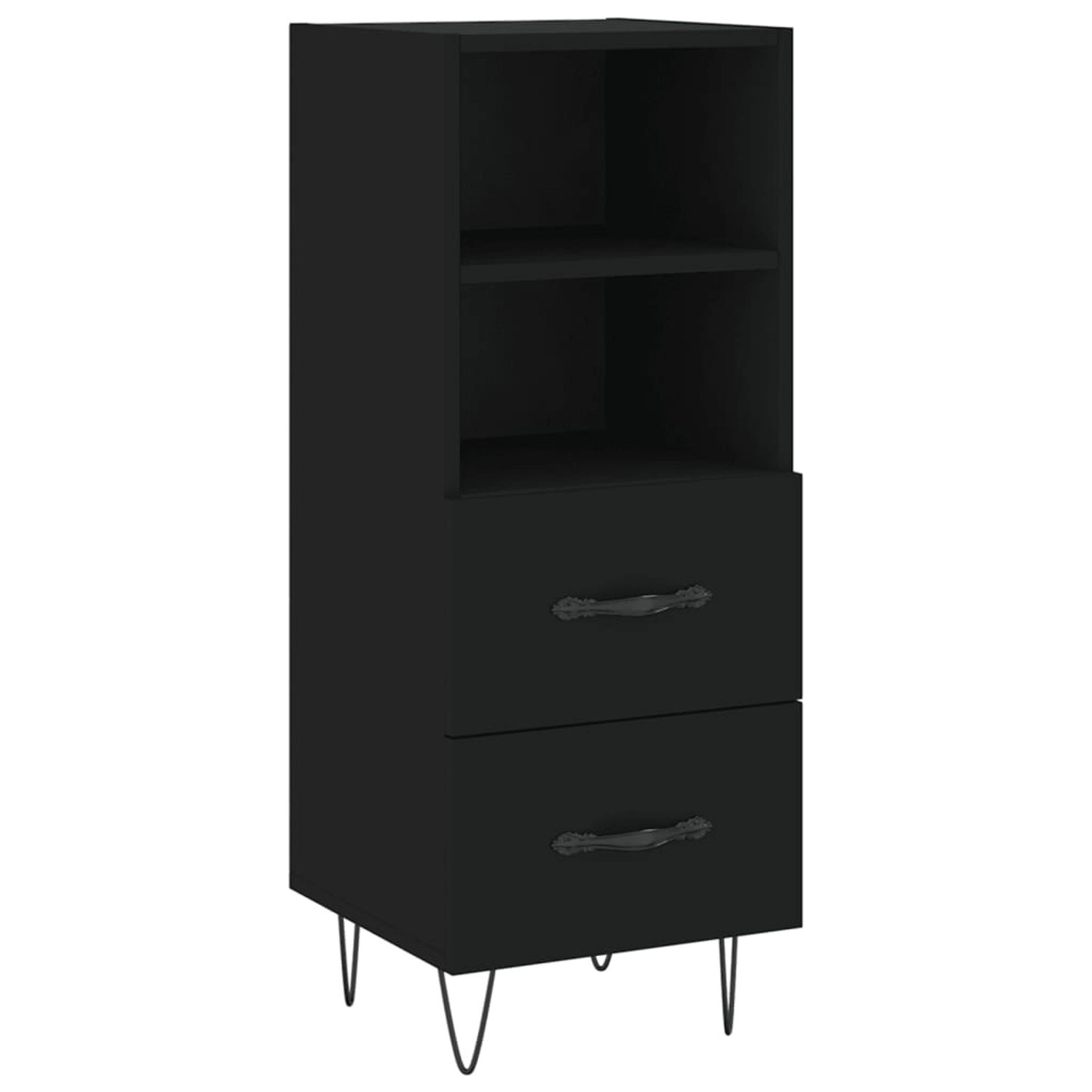 vidaXL Sideboard Schwarz 34,5x34x90 cm Holzwerkstoff 828661 günstig online kaufen