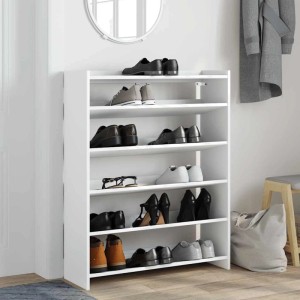 vidaXL Schuhregal Weiß 80x25x100 cm Holzwerkstoff 859896
