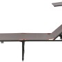 Graue Portal Campingliege Kevin XXL mit Sonnendach und Nackenpolster für Camping & Outdoor.
