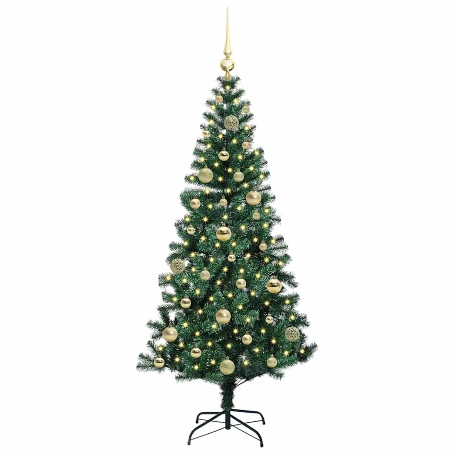 vidaXL Künstlicher Vorbeleuchteter Weihnachtsbaum Grün 150 cm 3396753