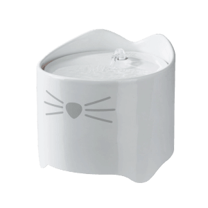 Weißer Catit Keramik-Trinkbrunnen Pixi für Katzen, 1,7 Liter.