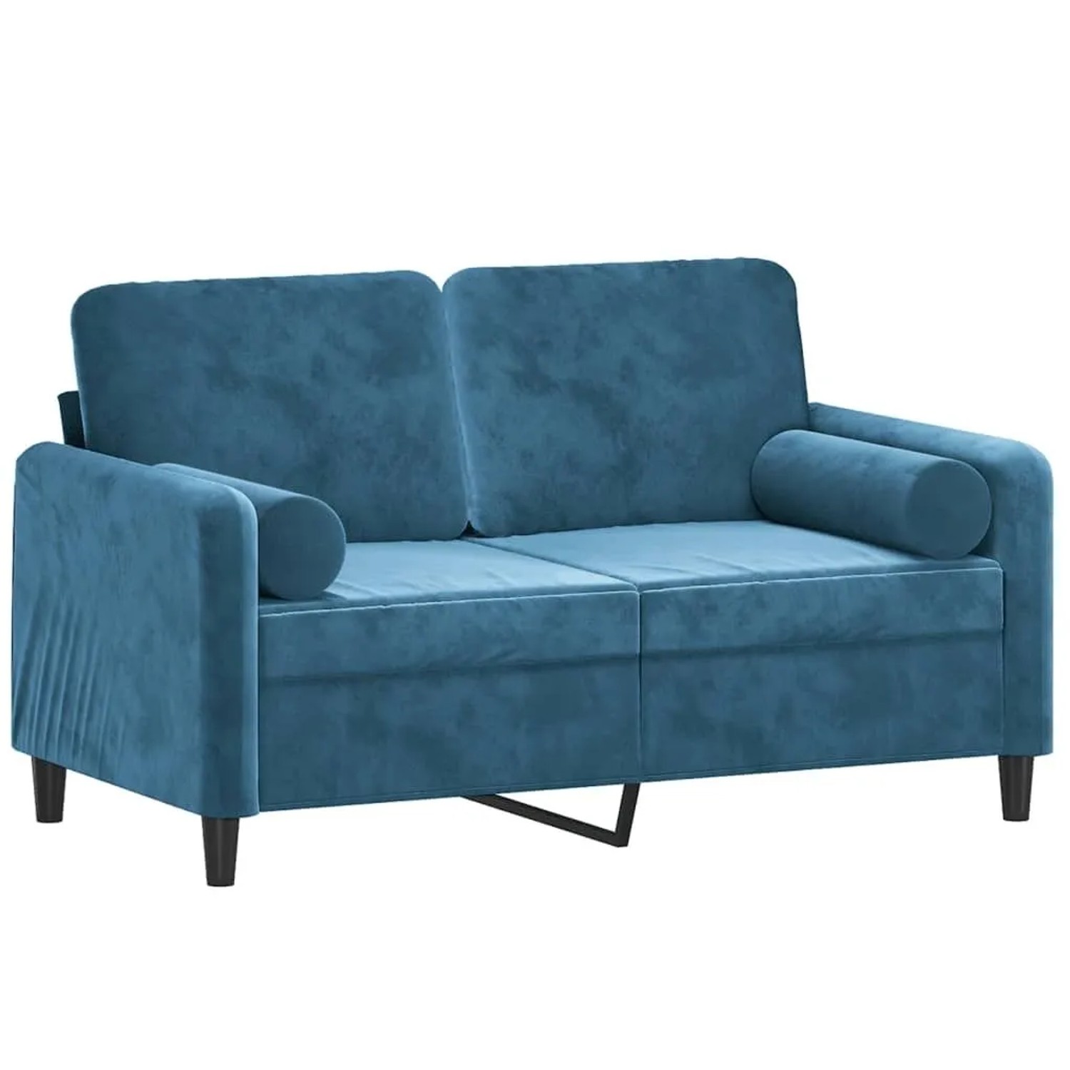 vidaXL 2-Sitzer-Sofa mit Zierkissen Blau 120 cm Samt 3200880 günstig online kaufen