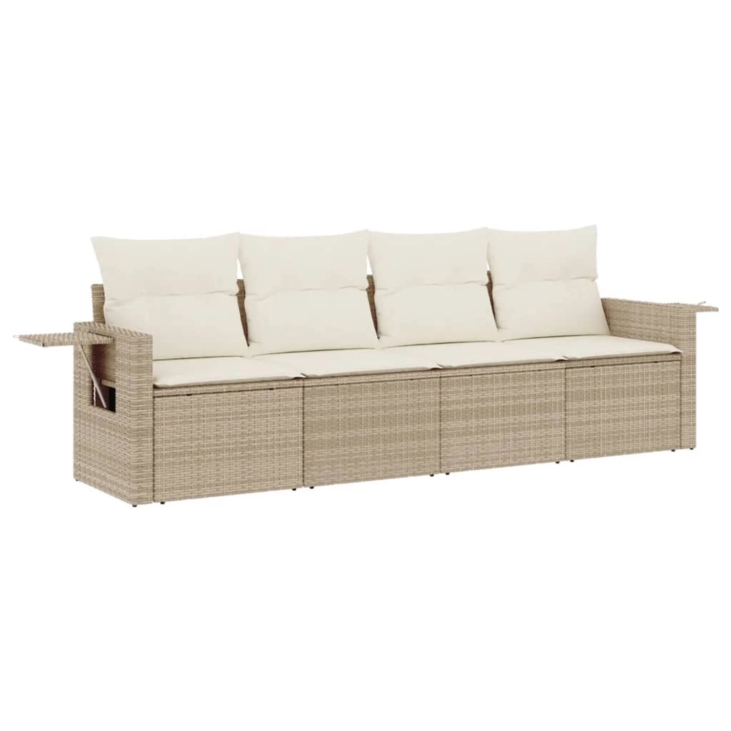 vidaXL 4-Tlg Garten-Sofagarnitur mit Kissen Beige Poly Rattan 3252215 günstig online kaufen