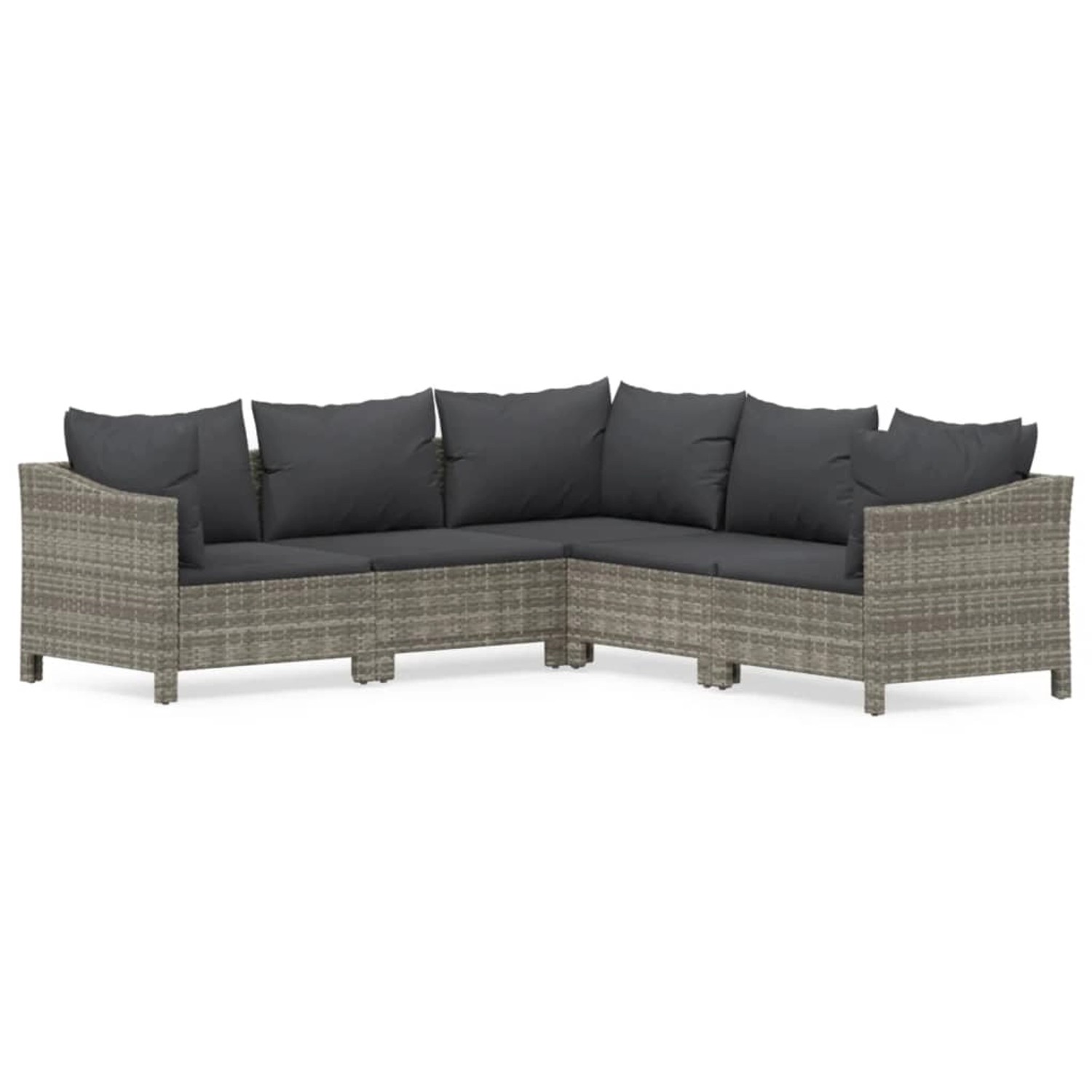 Thumbnail - vidaXL 5-tlg Garten-Lounge-Set mit Kissen Grau Poly Rattan Modell 37