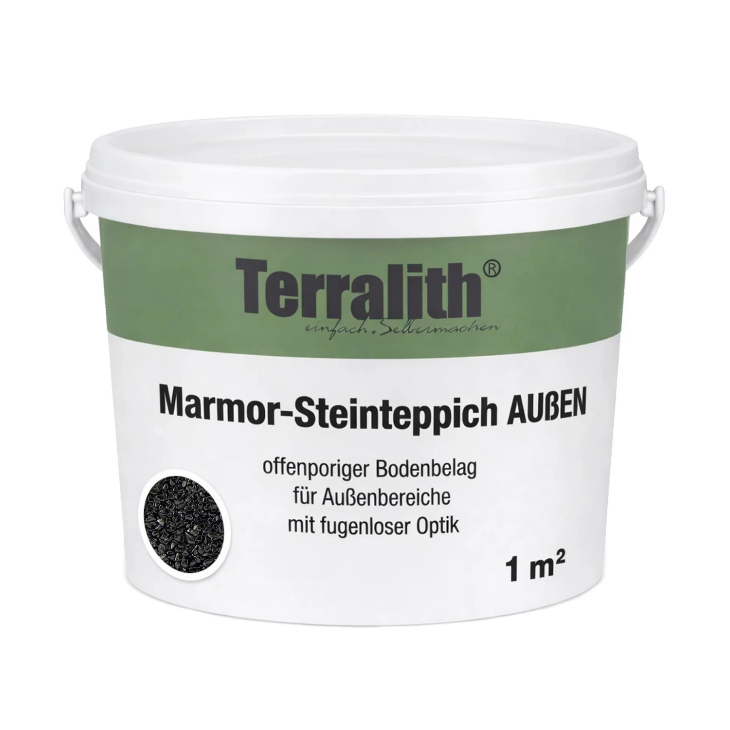 Terralith Edelsteinteppich Hämatit Nero 1 m² Außen
