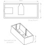 Technische Zeichnung Ottofond Duo Wanne-Set, 180x80 cm, weiße Rechteck-Badewanne mit Maßen.
