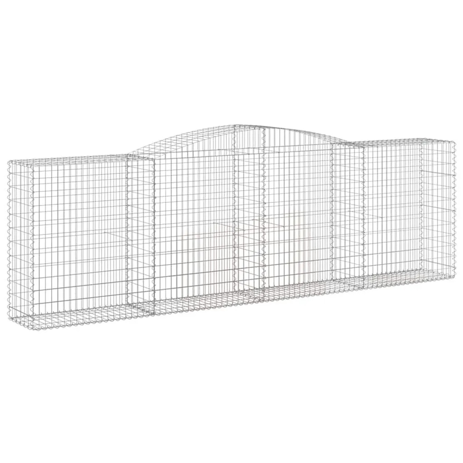 vidaXL Gabionen mit Hochbogen 6 Stk 400x50x120/140cm Verzinktes Eisen 3147013