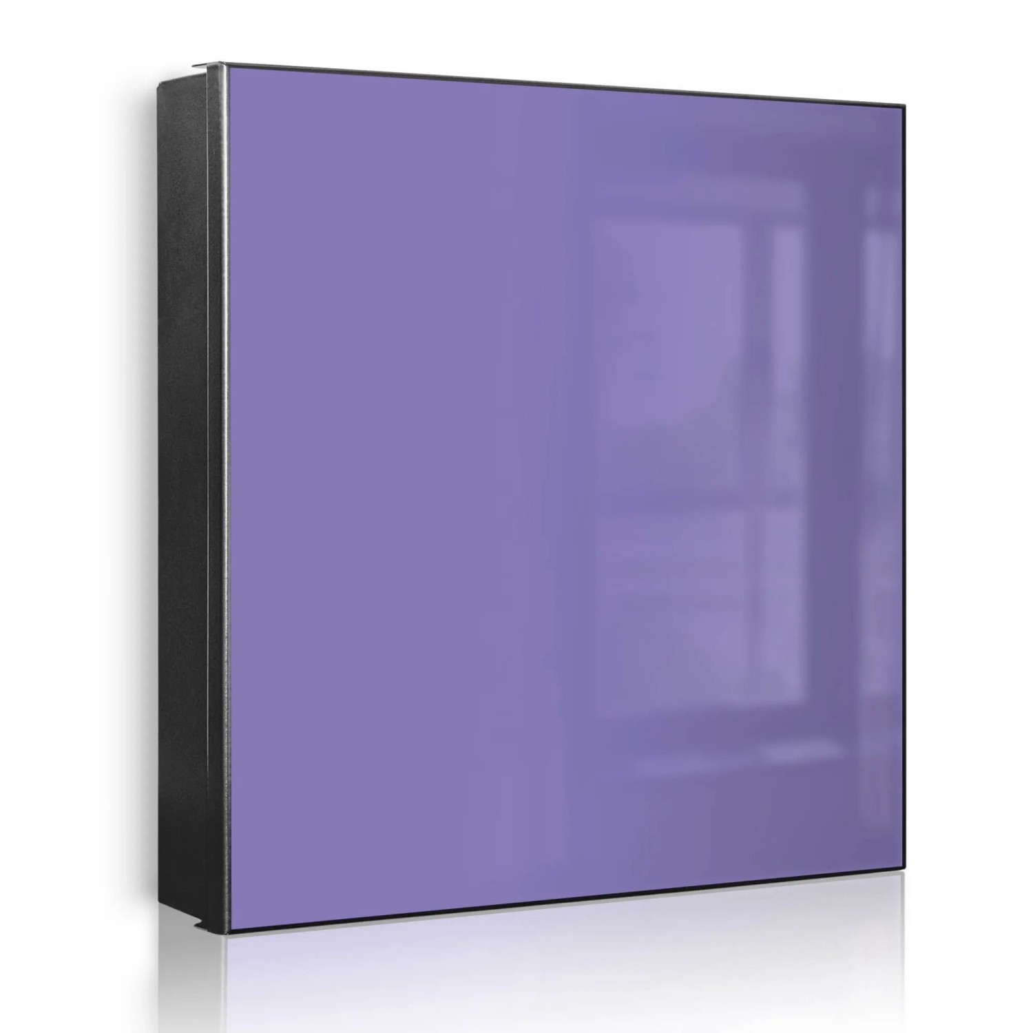 Banjado Großer Schlüsselkasten Metall 30x30cm Schwarz Scharnier Links 50 Haken Beschreibbar Magnetisch Motiv Lavendel
