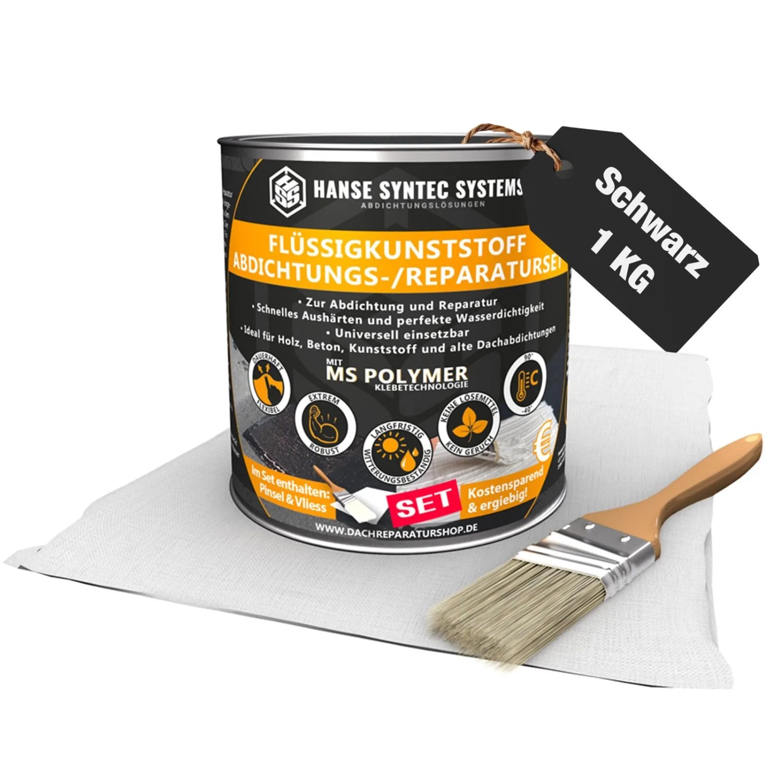 HSS Flüssigkunststoff Set 1kg Schwarz