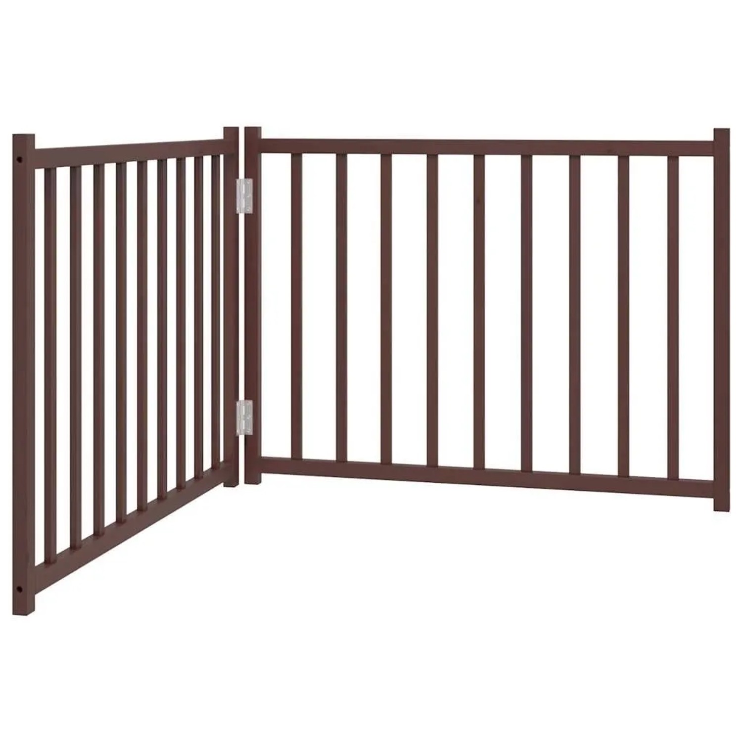 vidaXL 2 Tlg Hundetor Faltbar Braun Eiche 160 cm Massivholz Tanne 352296