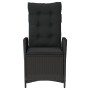 Verstellbarer, schwarzer vidaXL Gartensessel aus Poly Rattan mit Kissen, 2er-Set.