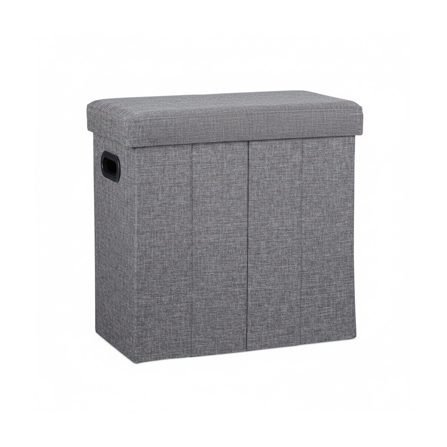 Relaxdays Sitzhocker MDF Polyester Dunkelgrau Faltbar mit Griffen 49,5 cm x 46 cm x 25,5 cm 3 kg