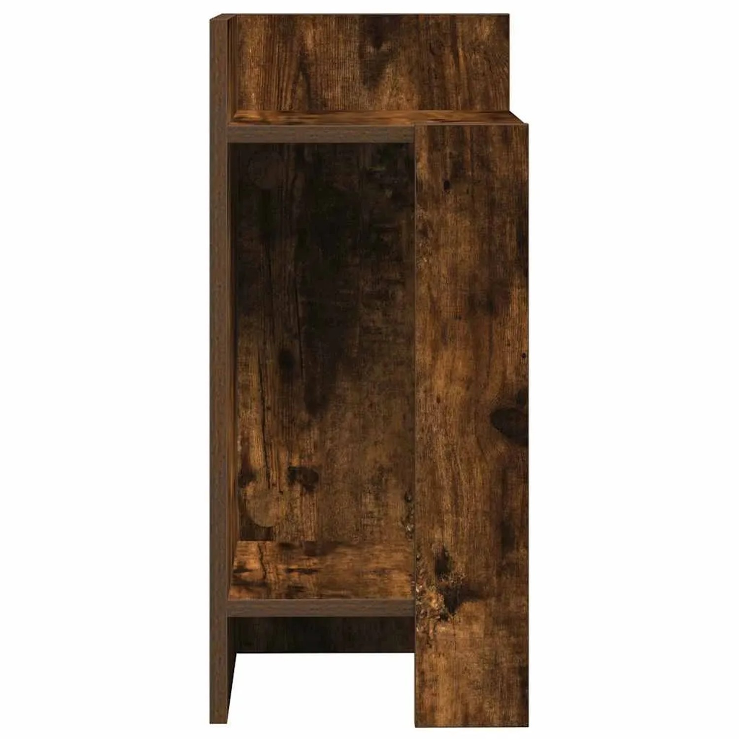 vidaXL Beistelltisch Räuchereiche mit offener Ablage. Dunkelbrauner Holzwerkstoff-Tisch, modern.