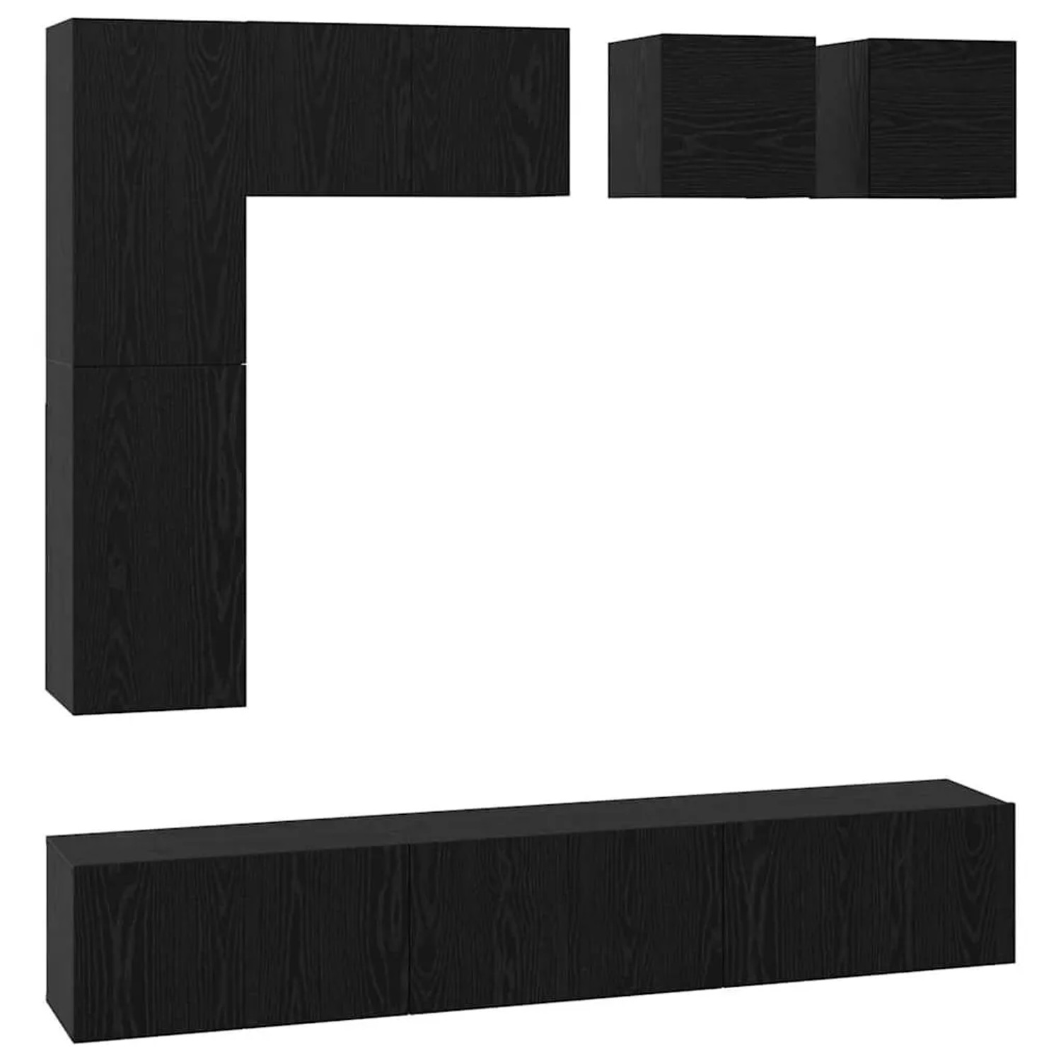 vidaXL TV-Schrankset 8-Tlg Schwarz Eichen-Optik Holzwerkstoff 3393280