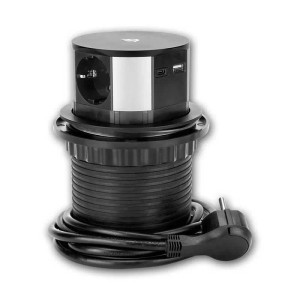 world-trading-net Tisch-Einbau-Steckdose Ø10cm Versenkbar USB-A & C