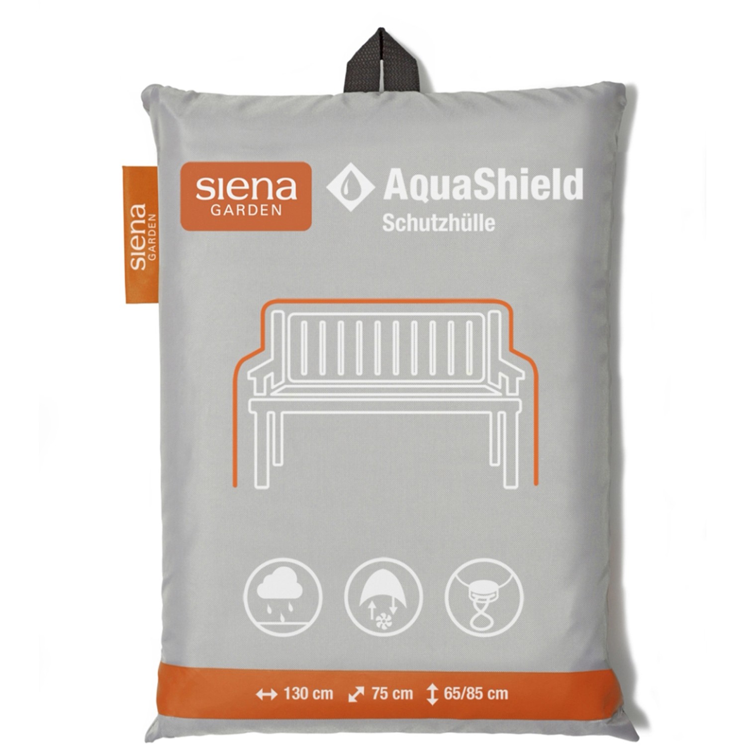 Siena Garden Schutzhülle Bank 2-Sitzer AquaShield Hellgrau 130 x 75 x 65 - 85 cm