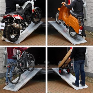 TRUTZHOLM Alu Auffahrrampe zum Verladen von Motorrad, Moped, Fahrrad und Schubkarre.