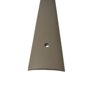 Übergangsprofil aus Hart-PVC, grau-beige, 1000mm lang, mit Schraubloch für harmonische Bodenübergänge.