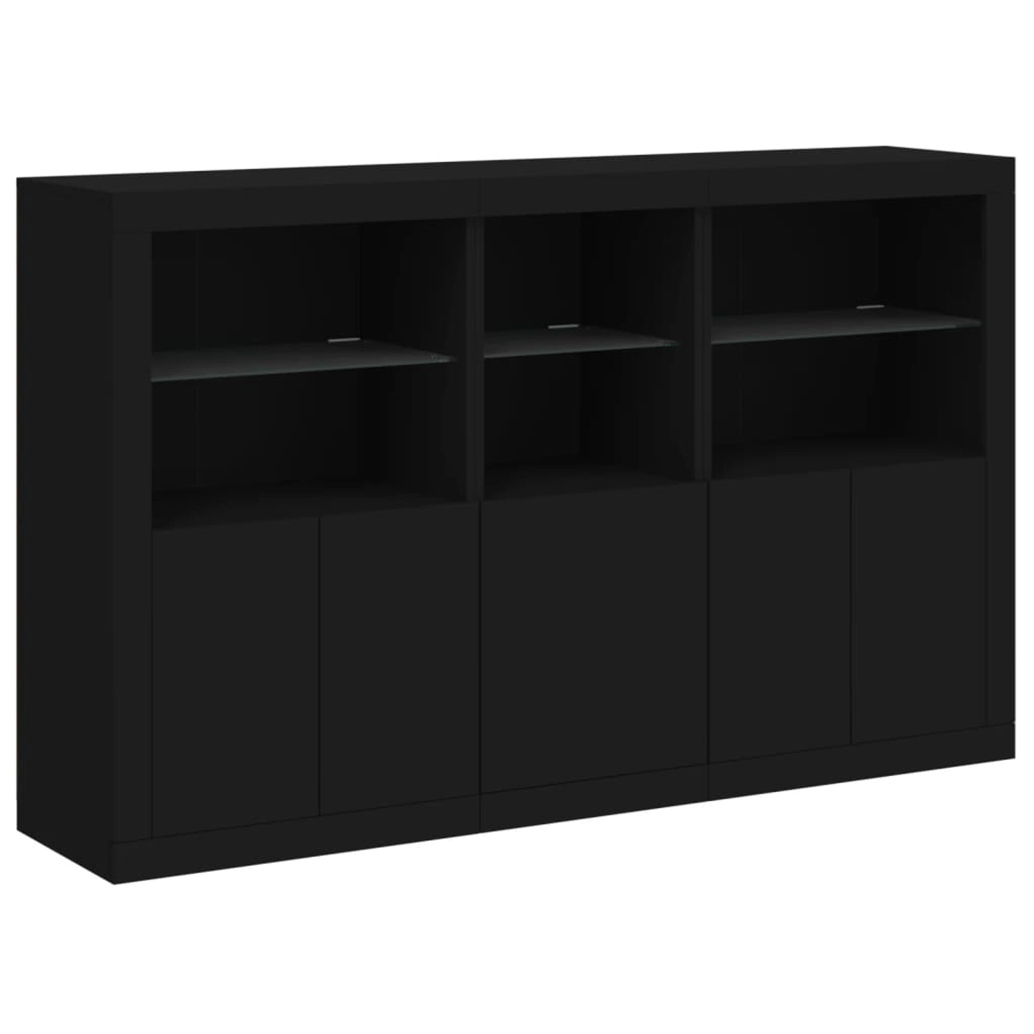 vidaXL Sideboard mit LED-Leuchten Schwarz 162x37x100 cm 3209143 günstig online kaufen