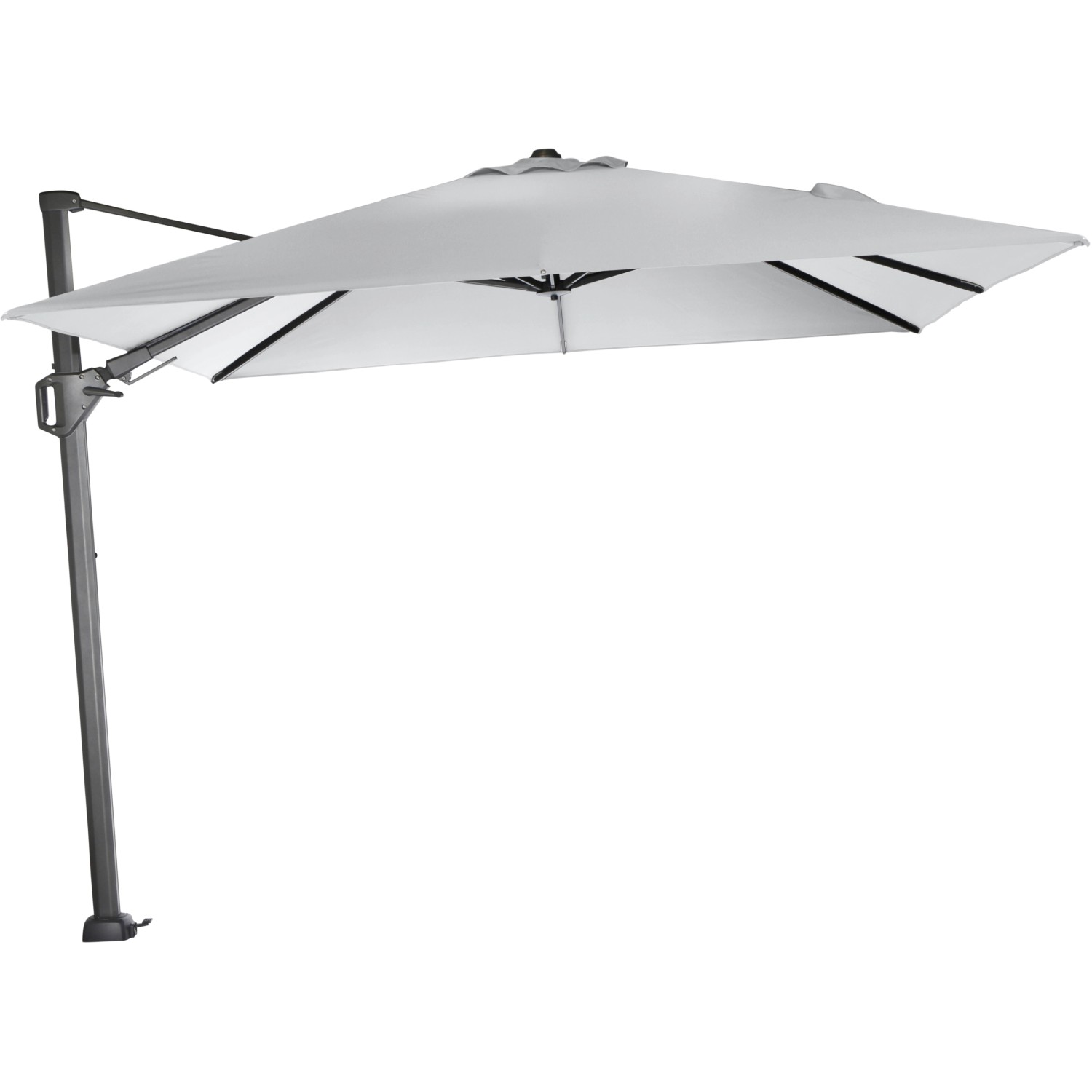 Siena Garden Ampelschirm Sunset N+ 300 cm x 300 cm Grau mit Kurbelmechanik