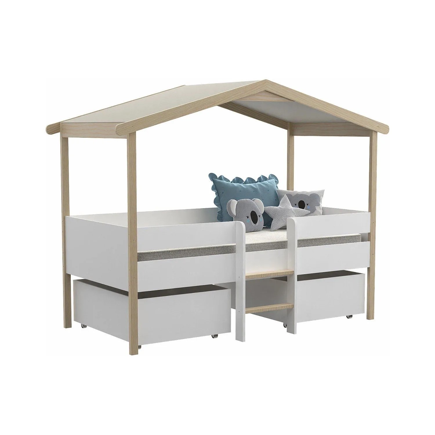 Vente-unique Hausbett Sarosi Naturfarben Hell  Weiß 213.5 cm