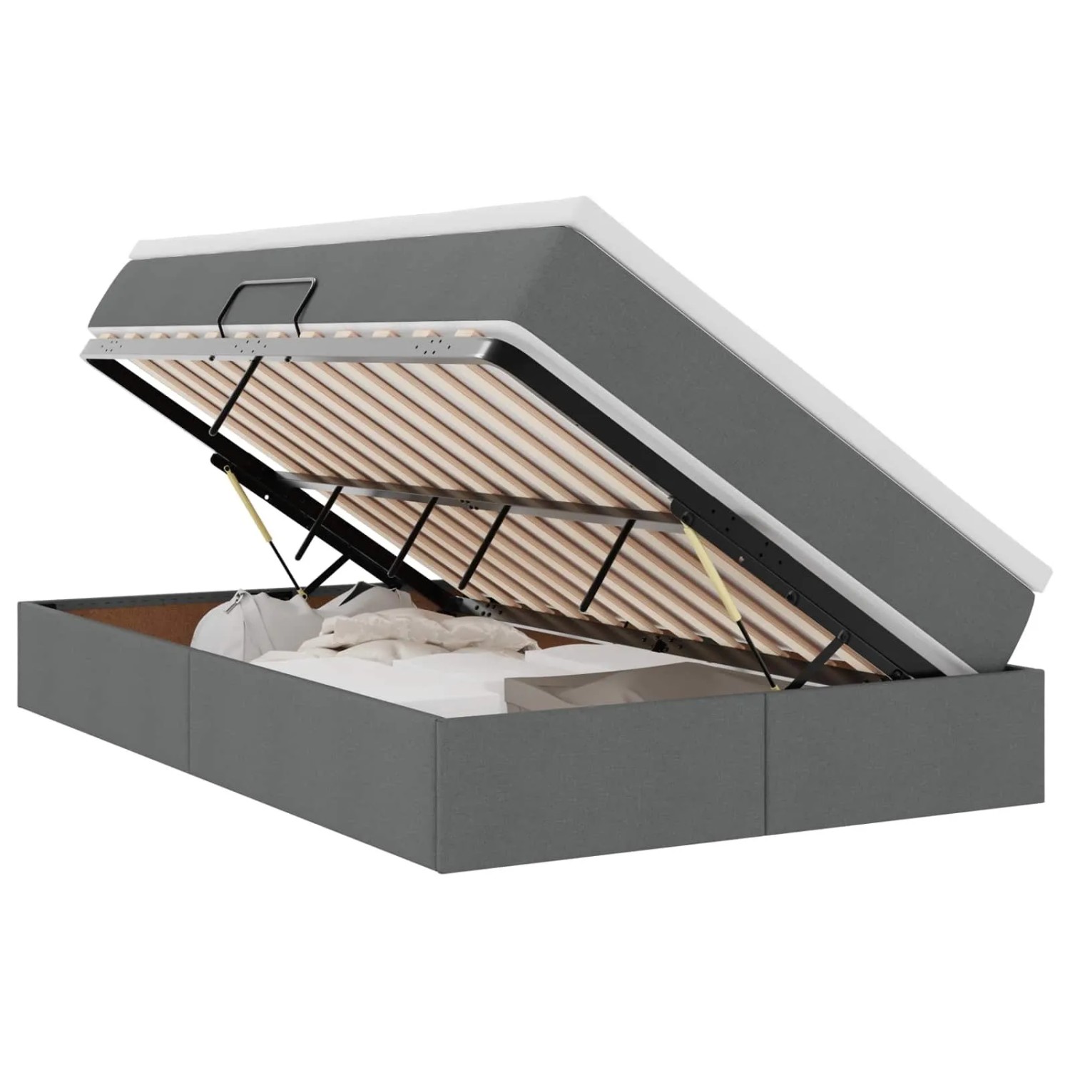 vidaXL Stauraumbett mit Matratze Dunkelgrau 120 x 190 cm 3370213 günstig online kaufen