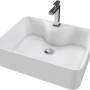 Aurlane Fjord Aufsatzwaschbecken, 48 cm, rechteckig abgerundet, weiß. Modernes Design für Ihr Bad.
