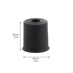 Schwarzer Wagner Türstopper Vulkano aus Gummi, 35x35mm, für Boden oder Wand.