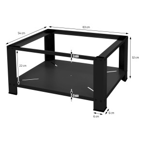 ML-Design Waschmaschinen Untergestell mit Ablage, Stahl schwarz, bis 150kg belastbar.