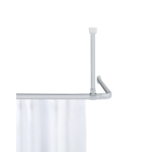 Wenko Deckenstütze Era, 57 cm, silber glänzend, zur Stabilisierung von Duschstangen.