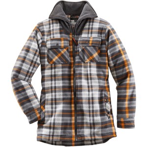 Terratrend Thermohemd in Dunkelgrau/Schwarz mit Reißverschluss und Karomuster.