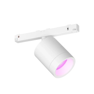 Weißer Philips Hue LED-Spot Perifo für Schienensystem, Erweiterung für individuelle Beleuchtung.
