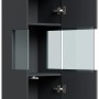 Posseik Bad Hochschrank Limes, Grafit, 150cm, mit Glaselement und offenen Türen.