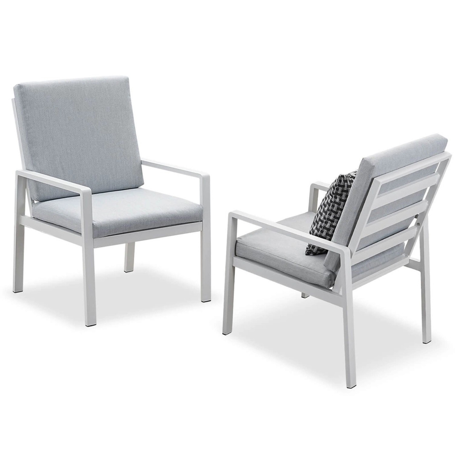 MeXo 2 St Aluminium Gartenmöbel Esstischstuhl Weiß