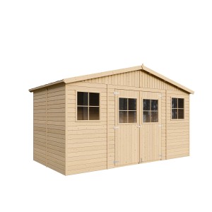 Timbela Gartenhaus Holz Abstellraum M332 7,98 m²  mit Fenstern