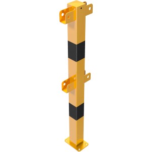 Schake Pfosten zum Aufdübeln, Mittelpfosten gelb-schwarz, 70x70 mm, für Geländer mit Knieholm.
