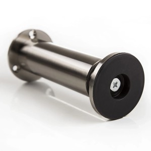 SOTECH Möbelfuß ALPHA, schwarz eloxiert, 120mm hoch. Ideal für Möbel, mit bodenschonendem Gleiter.