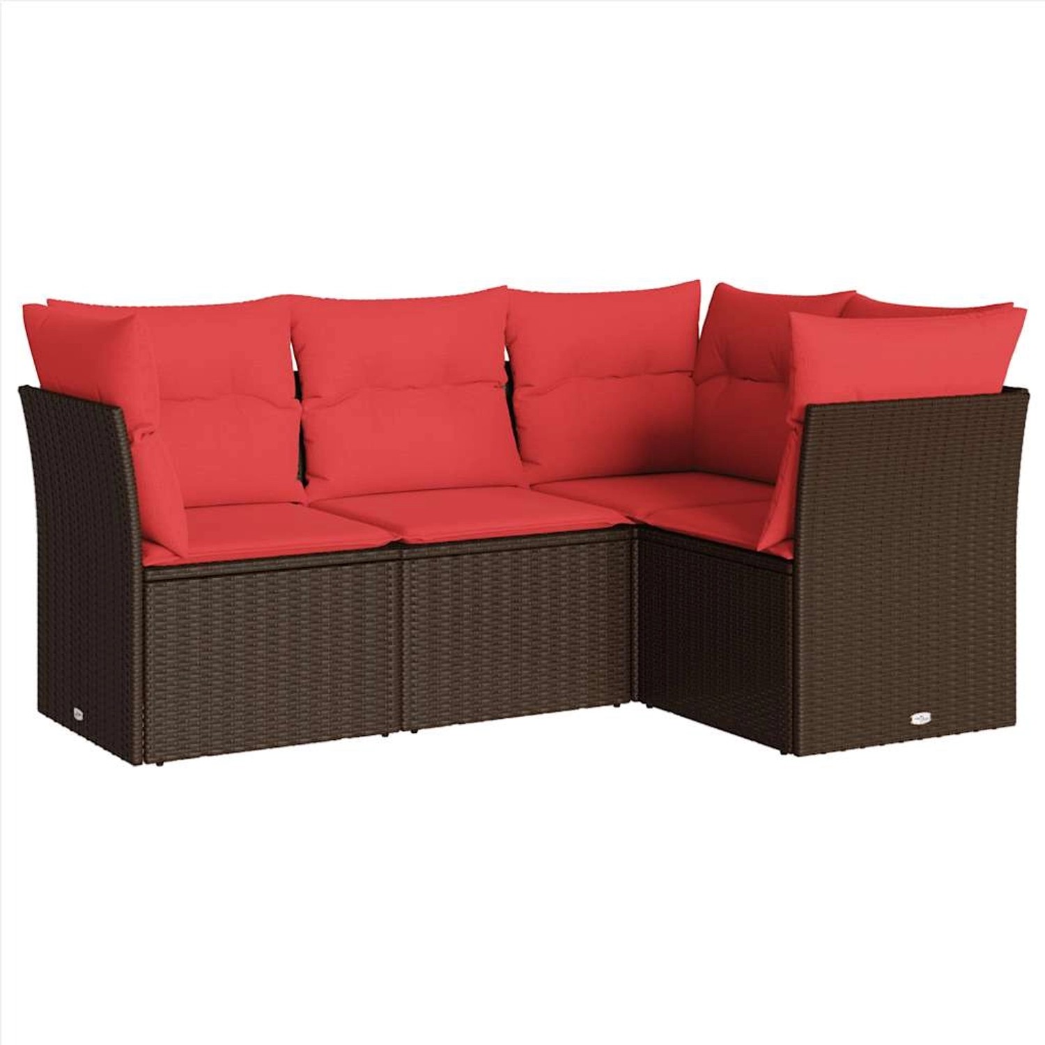 vidaXL 4-Tlg Garten-Sofagarnitur mit Kissen Braun Poly Rattan 3217584 günstig online kaufen