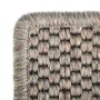 Detailaufnahme: KARAT Teppich Kalkutta in Sisaloptik Taupe, gekettelter Rand, robuste Textur.
