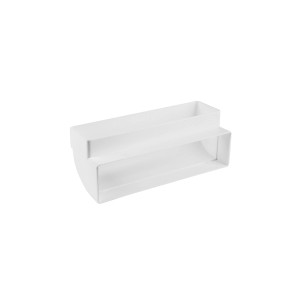 90° Bogen für Flachkanalsystem, senkrecht, aus weißem Kunststoff.