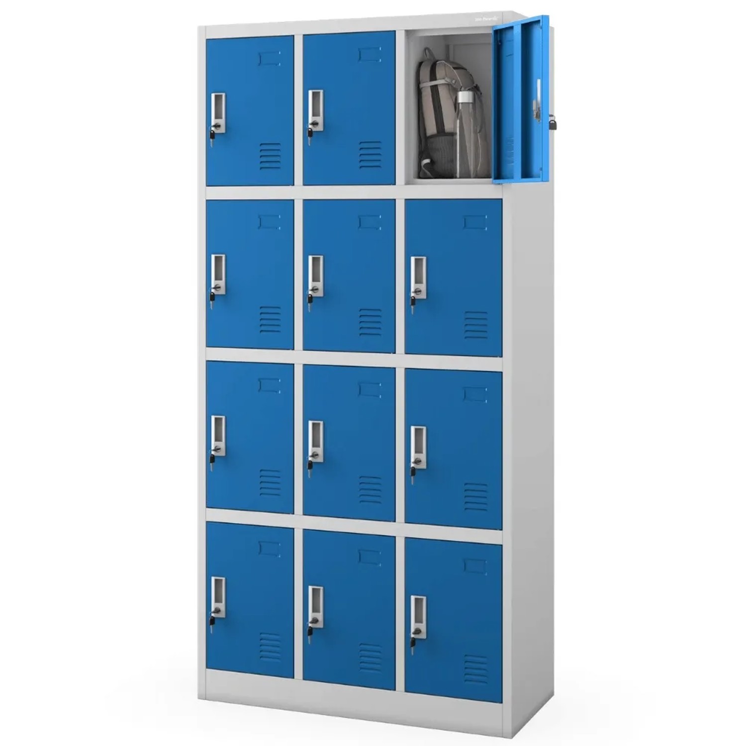 JAN NOWAK Schließfachschrank Spind MARCIN 12 Fächer 185 x 90 x 40 cm Grau-Blau