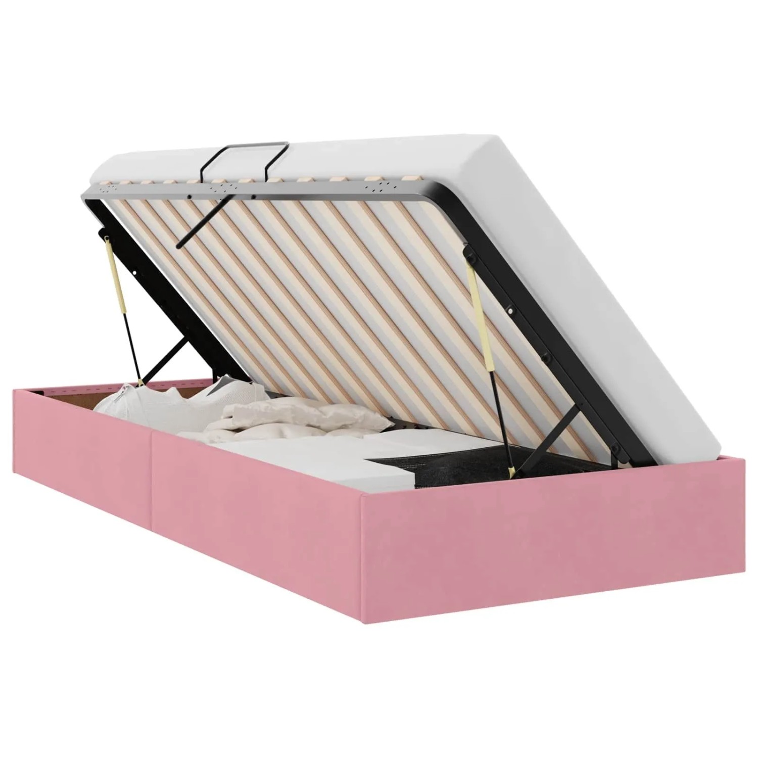 vidaXL Aufbewahrungsbett mit Kopfteil Rosa 90 x 200 cm Samt 3442861