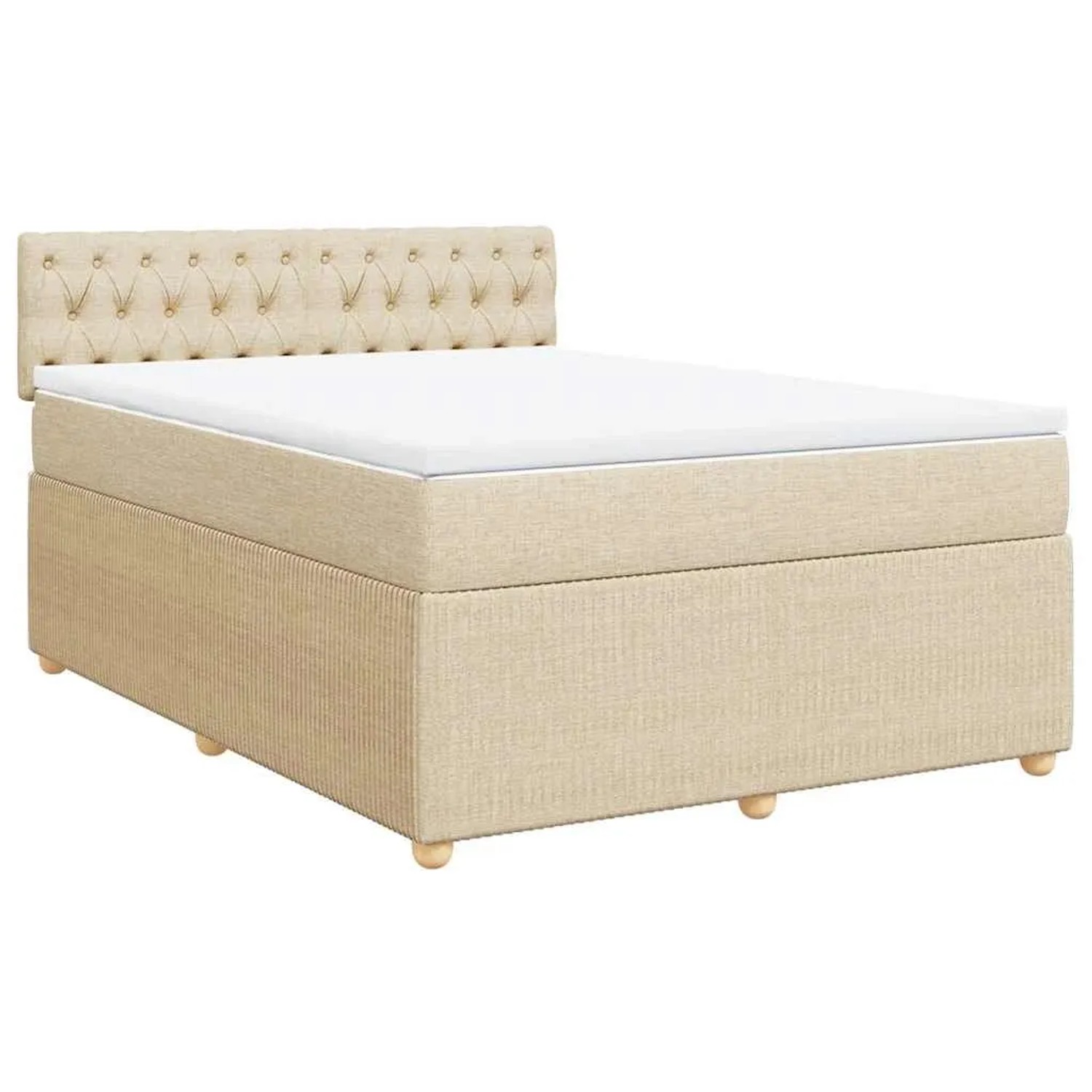 vidaXL Boxspringbett mit Matratze Creme 140x190 cm Stoff 3287463 günstig online kaufen