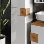 Vicco Badschrank Eden, weiß hochglanz/Artisan-Eiche, 40x184cm, mit Türen und Schublade.