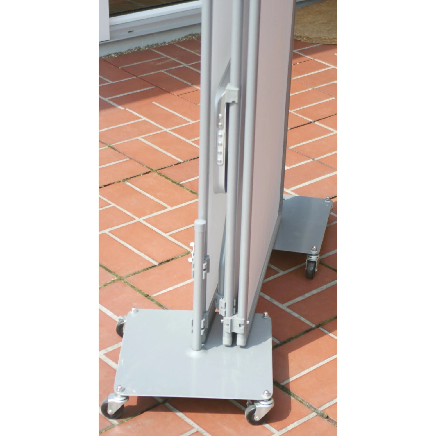Floracord Paravent mit Klapptisch, hellgrau, 64x24,5 cm, wetterfest und stabil.