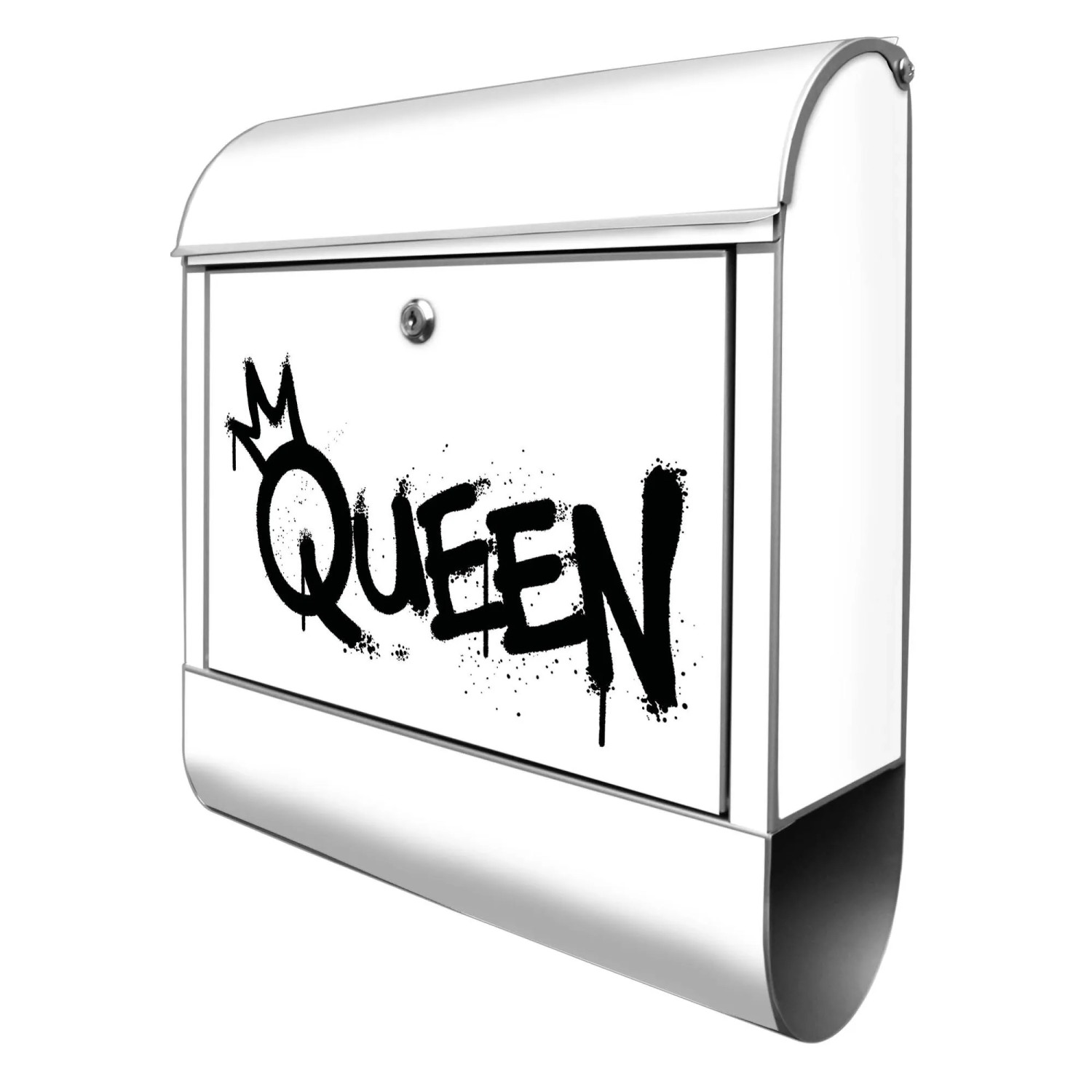 Banjado Design Briefkasten Silber Pulverbeschichtet 39x47x14cm 2 Schlüssel günstig online kaufen