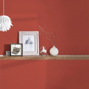 Rote Vliestapete von Bricoflor im Schlaf- oder Esszimmer, abwaschbar.